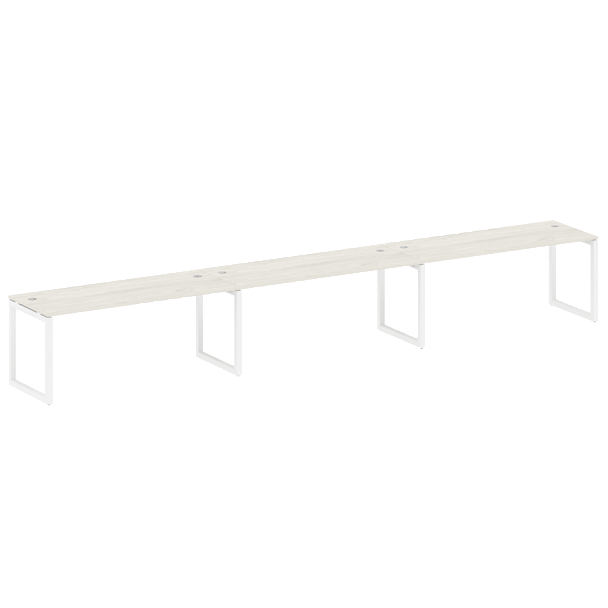 Metal System Quattro Р. ст. на 3 раб. места на О-образном м/к 50БО.СМ-3.5 Дуб наварра/Белый металл 5400*720*750 - Вид 1