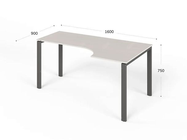 ЛАЙТ / LIGHT RLG016-14x9R Угловой стол 160x90x75 Дуб Молочный - Вид 2