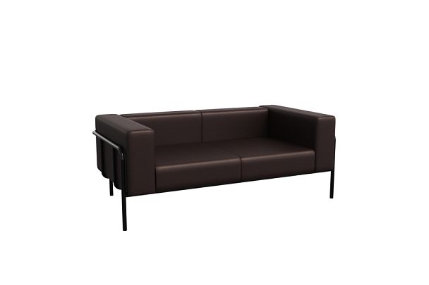 Flex Диван двухместный FLX-2 Latte Lux 405/Металл Черный 1750*915*690 - Вид 1