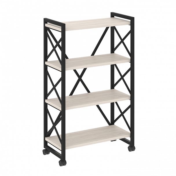 Стеллаж на колесах "Loft" VR.L-MST.K-4.8 денвер светлый/черный - Вид 1