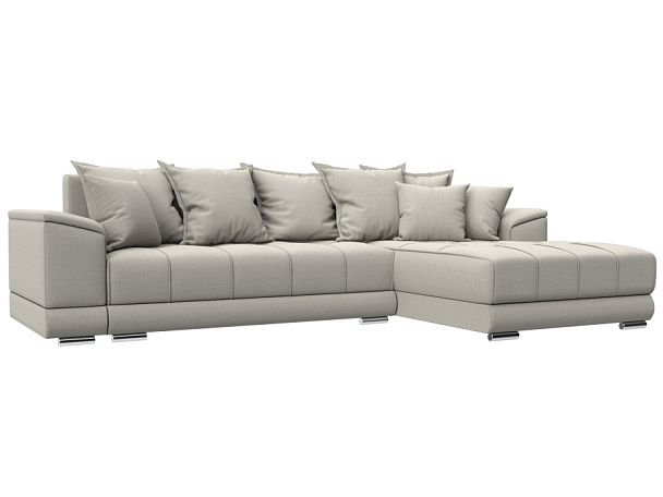 Диван угловой НордСтар правый угол Рогожка бежевый - Вид 1