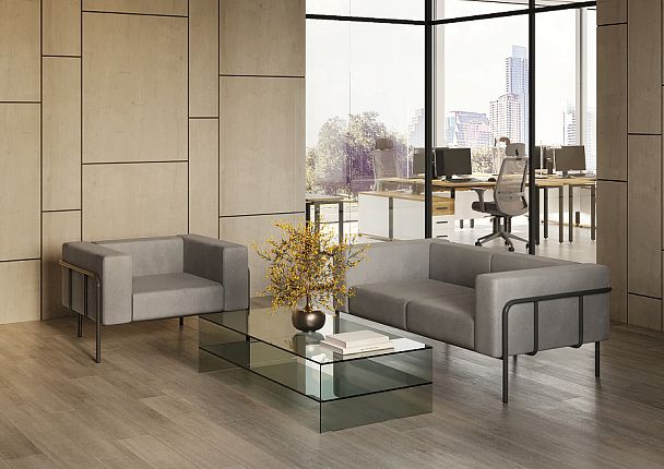 Flex Диван трехместный FLX-3 Velvet Lux 72/Металл Черный 2100*915*690 - Вид 4