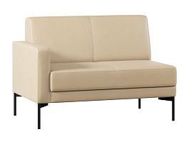 Модуль Everprof Gamma с подлокотником двухместный правый Экокожа Бежевый - Фото предпросмотра