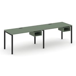 Concept Рабочая станция односторонняя с подвес. тумбами 2 места CN.ORS-102 Кобо/Металл Черный 2360*720*750 - Фото предпросмотра