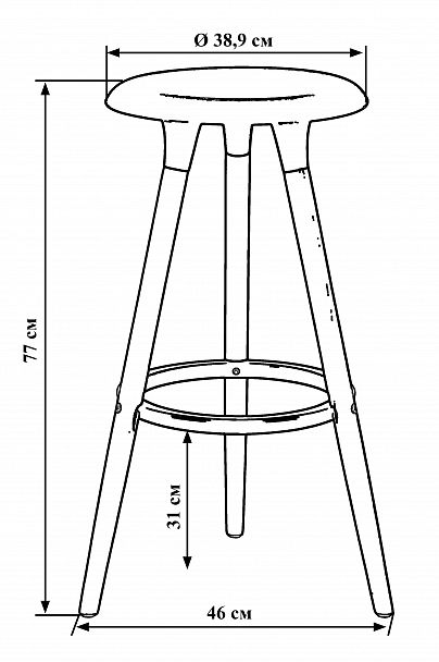 Табурет барный DOBRIN ROYCE (ножки светлый бук, цвет белый (W-02)) - Вид 4