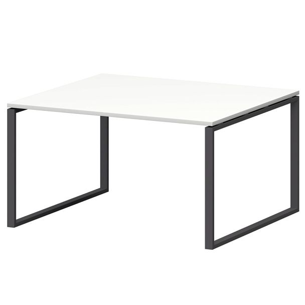 Стол переговорный на металлокаркасе СМСП-О-12.123.Пр25 Белый/Антрацит 1200x1236x750 Смарт - Вид 1