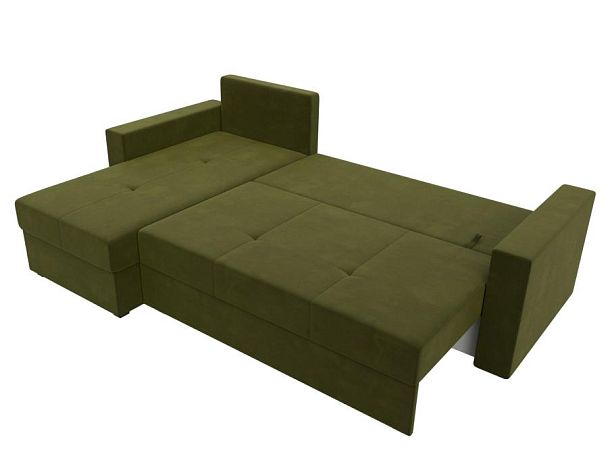 Диван угловой Верона Лайт угол левый (полностью вмикровельвет зеленый) - Вид 8