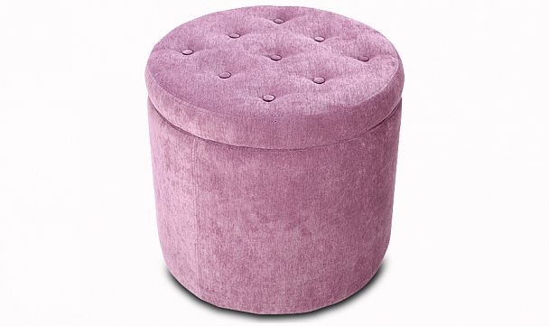 ПУФ КОМО КРУГЛЫЙ С КРЫШКОЙ (470*470*470 ), VELVET-LUX розовый "Мягкая мебель для кабинета" ТК-001273400697 розовый - Вид 1