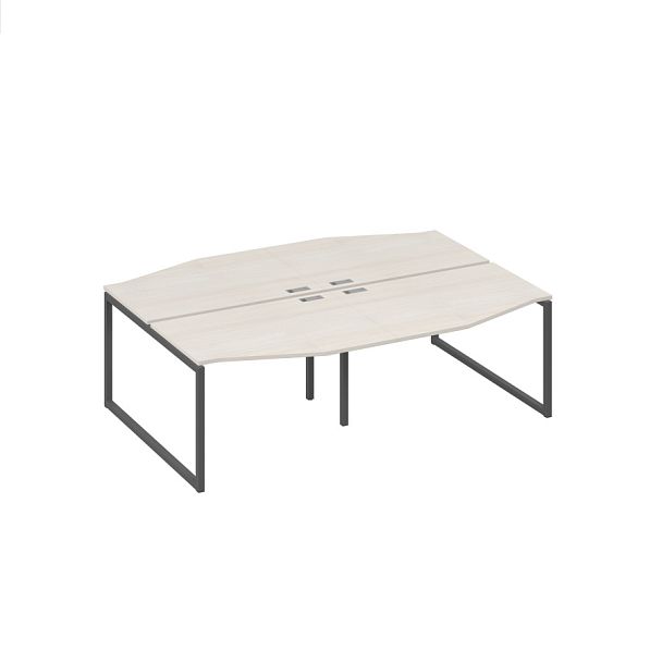 Рабочая станция столы (4х120) Техно на металлокаркасе QUATTRO A4 А4 Б4 189-2 БП дуб / металлокаркас антрацит - Вид 1