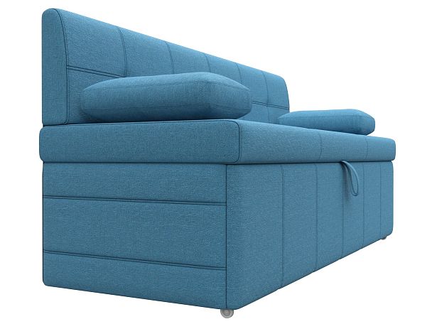 Диван кухонный прямой Лео Рогожка голубой - Вид 3