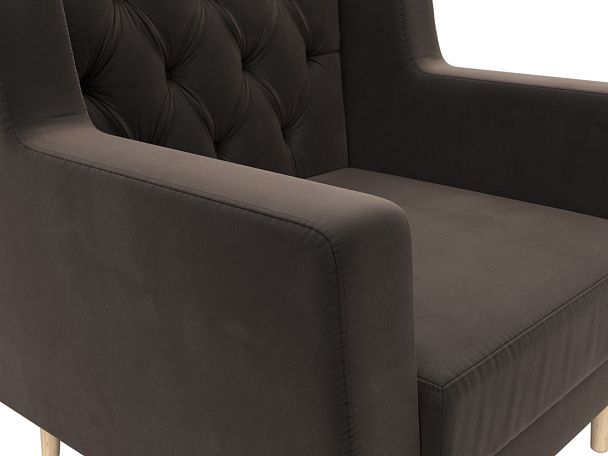 Кресло Брайтон Люкс (полностью велюр коричневый) - Вид 4