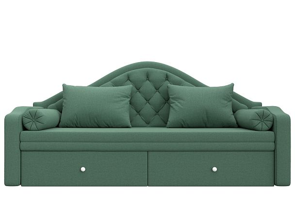 Диван детский прямой Сойер Рогожка зеленый - Вид 2