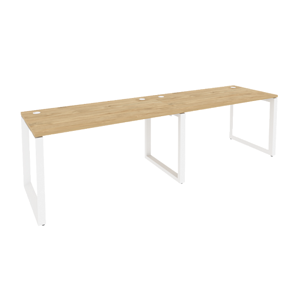 Onix Рабочая станция на О-образном м/к O.MO-RS-2.3.7 Тиквуд светлый/Белый металл 2760*720*750 - Вид 1