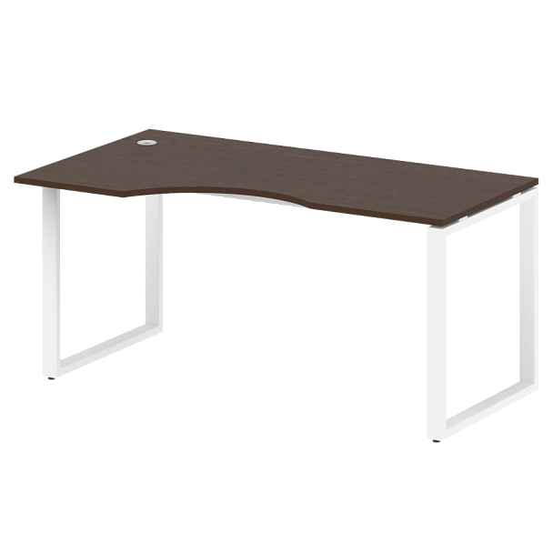 Metal System Стол криволинейный левый на О-образном м/к БО.СА-1 (L) Венге/Белый металл 1600*900*750 - Вид 1