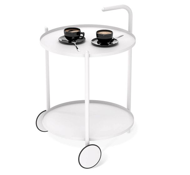 Сервировочный столик Sheffilton SHT-CT60 белый муар/белый - Вид 1