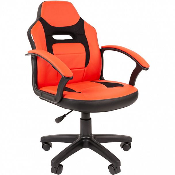 Кресло CHAIRMAN KIDS 110 черный пластик красные - Вид 1