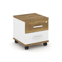 Concept Тумба мобильная 2 ящ. CN.TUM-001 W Сандал Янтарный/Белый Бриллиант/Металл Белый 420*420*448 - Фото предпросмотра