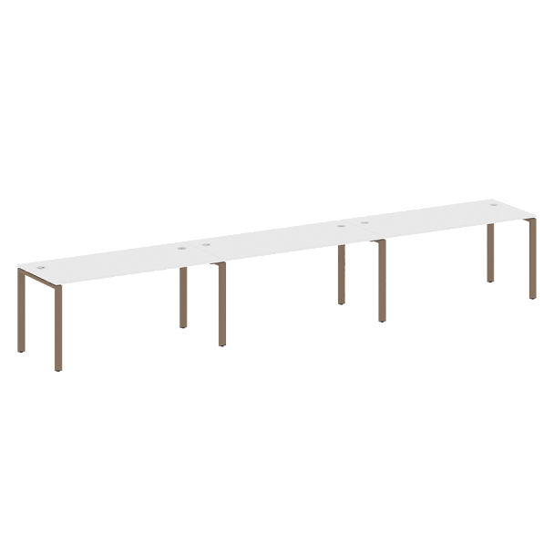 Metal System Р. ст. на 3 раб. места на П-образном м/к БП.СМ-3.4 Белый/Мокко металл 4800*720*750 - Вид 1