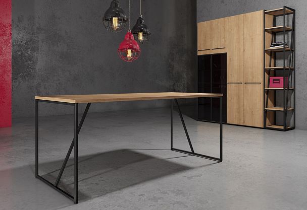 Шкаф с глухими средними дверьми LHC 80.6 Дуб Бофорд 800х430х2253 LOFTIS - Вид 8