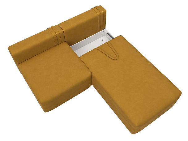 Диван угловой модульный Лига-060 НПБ угол универсальный Велюр желтый - Вид 7