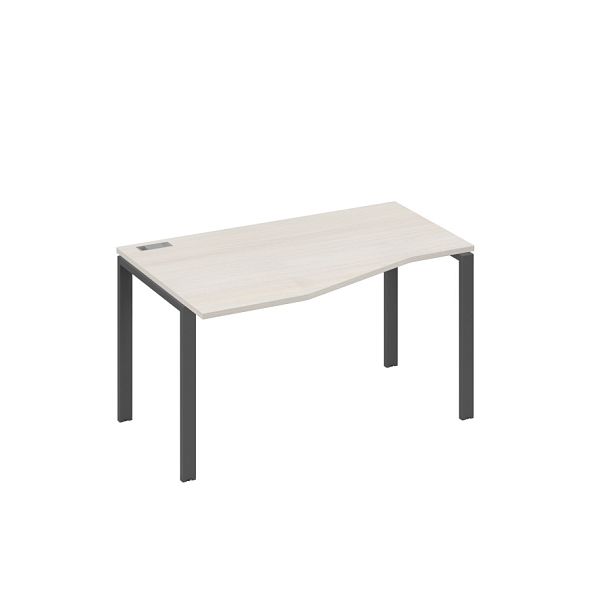 Стол эргономичный левый "Техно" на металлокаркасе UNO A4 А4 Б1 063 БП дуб / металлокаркас антрацит - Вид 1