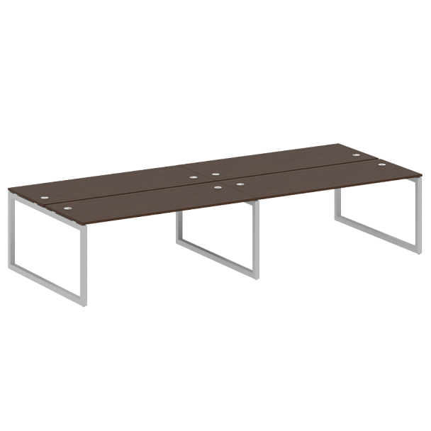 Metal System Quattro Р. ст. на 4 раб. места на О-образном м/к 50БО.СМ-4.5 Венге/Серый металл 3600*1475*750 - Вид 1