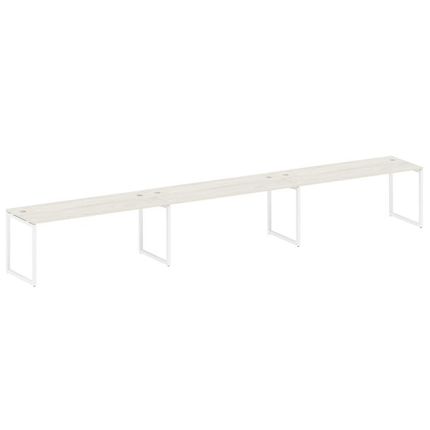Metal System Quattro Р. ст. на 3 раб. места на О-образном м/к 40БО.СМ-3.5 Дуб наварра/Белый металл 5400*720*750 - Вид 1