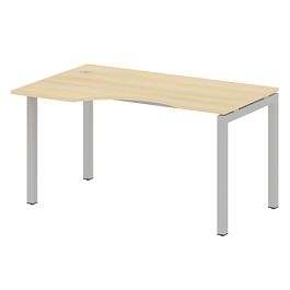 Metal System Quattro Стол криволинейный левый на П-образном м/к 50БП.СА-2 (L) Акация/Серый металл 1400*900*750 - Фото предпросмотра