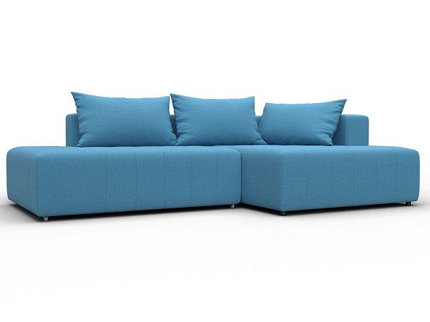 Диван угловой Лига-103 НПБ угол правый Рогожка голубой - Вид 1