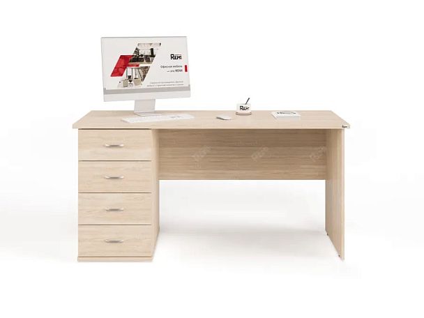 ЛАЙТ / LIGHT RLG007-15x6L Однотумбовый стол 150x60x75 Дуб Сонома - Вид 2