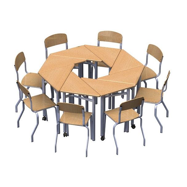 Стол ученический Треугольник, одноместный, н/рег., гр.1 - Вид 3