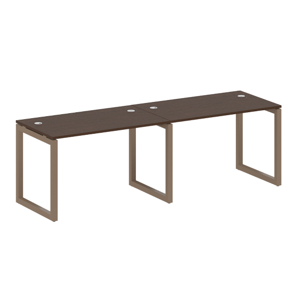 Metal System Quattro Р. ст. на 2 раб. места на О-образном м/к 50БО.СМ-2.2 Венге/Мокко металл 2400*720*750 - Вид 1