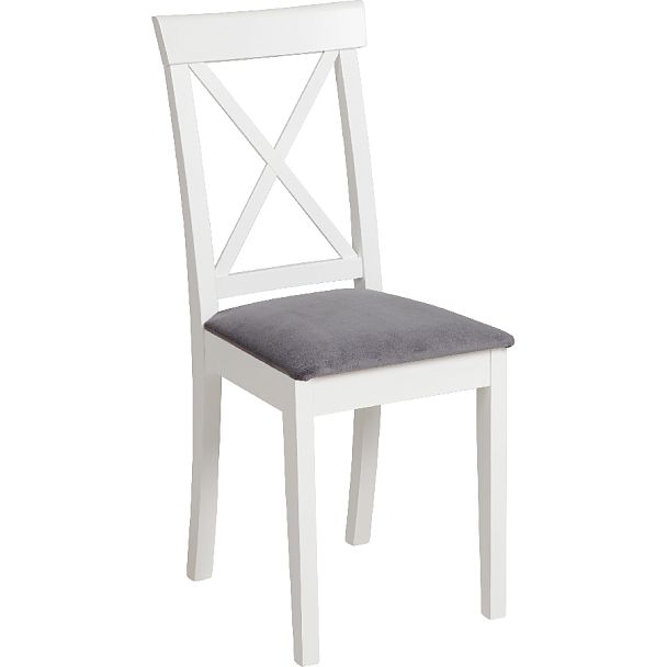 Комплект деревянных стульев с мягким сиденьем Бергольф Белый/Серый велюр, 2 шт. - Вид 3