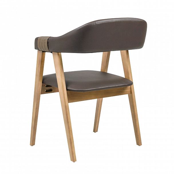 Полукресло Dolche, экокожа DOMUS chocolate, ремешки VALENCIA COFFEE, светлый орех - Вид 4