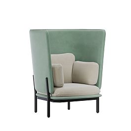 Stato Диван одноместный с высокой спинкой STA-01 Velutto 13/Velutto 14/Металл Черный 1070*900*1200 - Фото предпросмотра