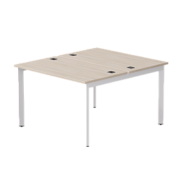 Бенч-система на 2 места Everprof EVO на металлокаркасе 1180х670(1370)x755 опоры 45гр Дуб Соната/Белый - Фото предпросмотра