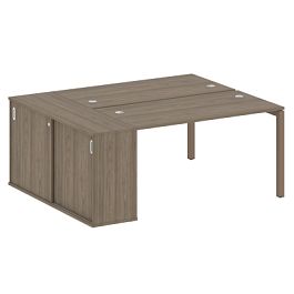 Metal System Quattro Р. ст. с шкафом-купе на П-образном м/к 50БП.РС-СШК-1.3 Т Вяз/Мокко металл 1810*1475*750 - Фото предпросмотра