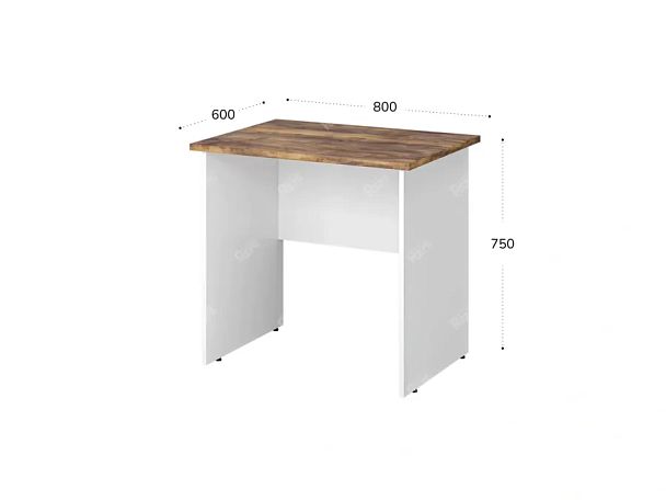 TANDEM RTD016-80-SH Стол прямоугольный ун-й 800х600х750 Таксония шоколадная/Белый - Вид 2