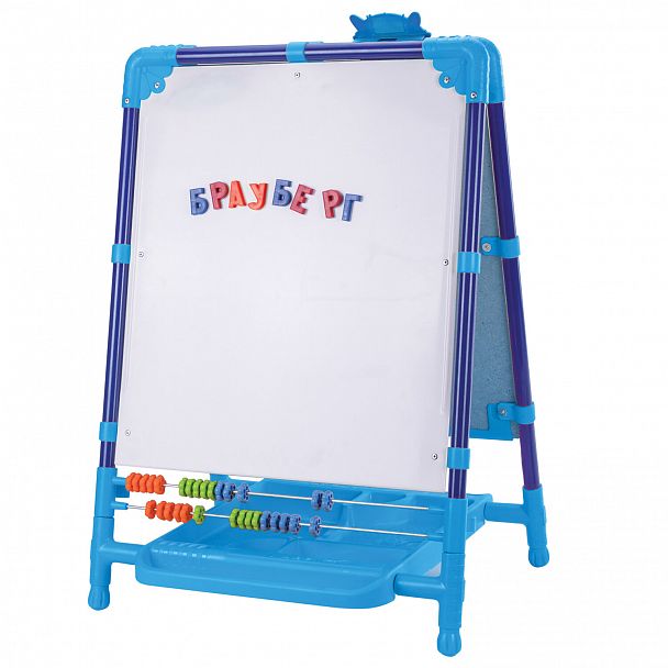 Мольберт растущий для мела/магнитно-маркерный, 53х46 см, BRAUBERG "NIKA KIDS", синий, 238049 - Вид 7