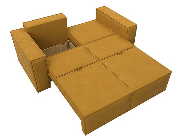 Диван прямой Куба мини Велюр желтый - Вид 9