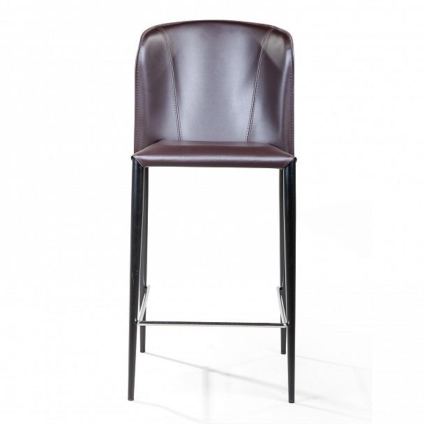Стул полубарный Albert, кожа коричневый - Вид 2