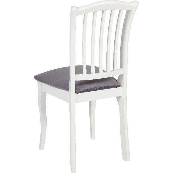 Стул деревянный с мягким сиденьем Элин Белый/Серый велюр - Вид 5