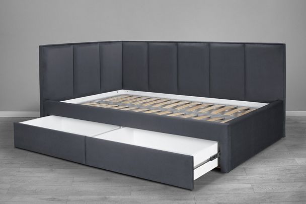 Кровать «Лайф с ящиками» 1200 серая - Вид 3