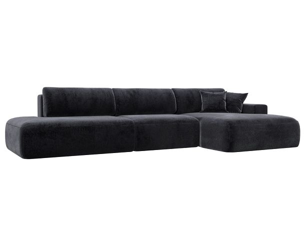 Диван угловой Лига-036 НПБ Модерн Лонг правый угол Велюр серый - Вид 1