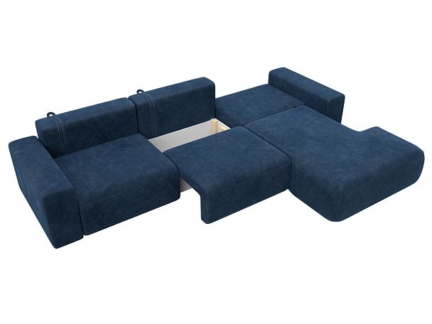 Диван угловой Лига-036 НПБ Классик Лонг правый угол Велюр синий - Вид 8