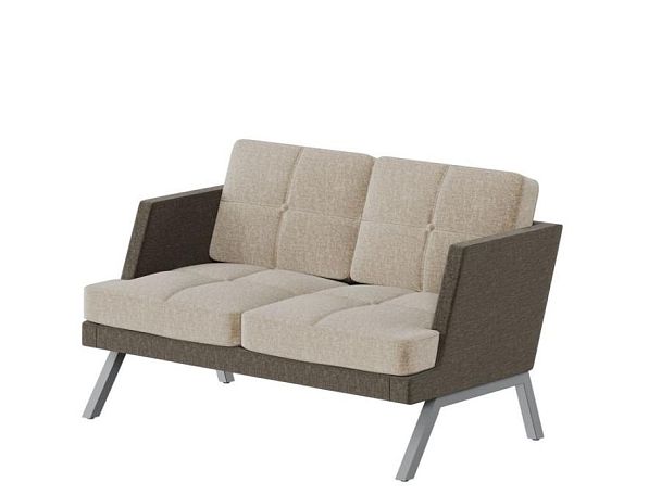 Aldo Диван двухместный с декором из пуговиц ALDB-02L Сан 03/Сан 06/Металл Серый 1430*875*890 - Вид 1