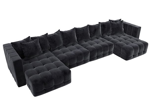 Диван П-образный Лига-052 НПБ Лонг Велюр серый - Вид 6