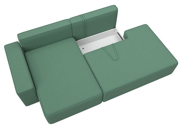 Диван угловой Лига-079 угол левый Рогожка зеленый - Вид 7