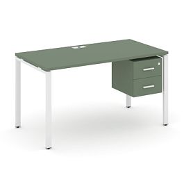 Concept Стол рабочий с подвесной тумбой с 2 ящ. CN.SP-113 W Кобо/Металл Белый 980*720*750 - Фото предпросмотра