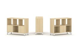 Стайл Проджект Набор стеллажа 2-х сторон., 2 яр. SN.NSD-231 Акация Лорка/Металл Белый 1121*400*881 - Фото предпросмотра